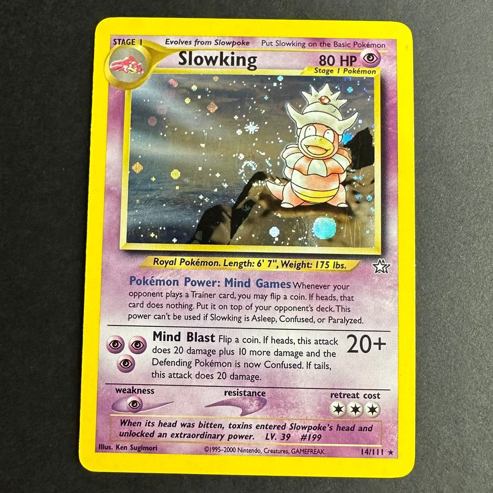 Pokemon TCG Slowking Neo Genesis 014/111 Holo Rare Unlimited NM SWIRL